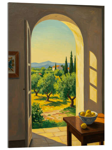 Galleritryk Sunlight Over Olive Fields
