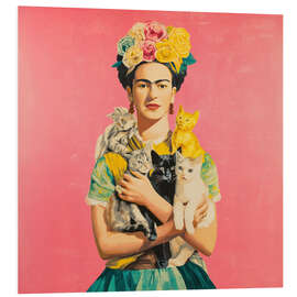 Hartschaumbild Mexikanische Muse mit Katzen