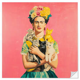 Wandsticker Mexikanische Muse mit Katzen