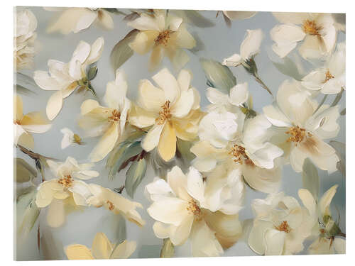 Stampa su vetro acrilico Vintage Moody Summer White Flower