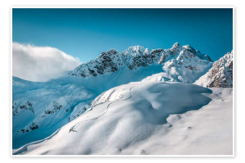 Poster Ski tracks on the Arlberg