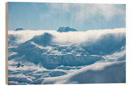 Wood print Arlberg ski area with weather mood - Lucas Tiefenthaler