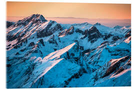 Akryylilasitaulu Evening mood on the Mohnenfluh in Lech am Arlberg - Lucas Tiefenthaler