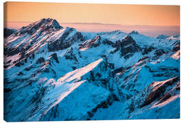 Lienzo Evening mood on the Mohnenfluh in Lech am Arlberg - Lucas Tiefenthaler
