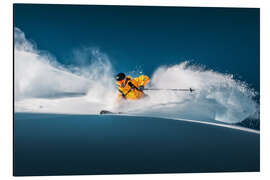 Aluminium print Deep snow skiing in Lech-Zürs am Arlberg