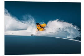 Hartschaumbild Tiefschneefahren in Lech-Zürs am Arlberg