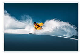 Wall print Deep snow skiing in Lech-Zürs am Arlberg - Lucas Tiefenthaler