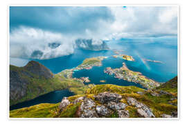 Wandbild Regenbogen auf Reinebringen, Lofoten - Lucas Tiefenthaler