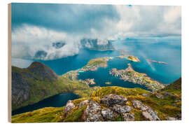 Cuadro de madera Rainbow on Reinebringen, Lofoten - Lucas Tiefenthaler