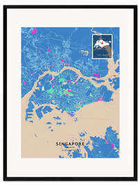 Gerahmter Kunstdruck Singapur, Singapore