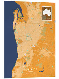 Cuadro de metacrilato Adelaide, Australia - Map Art