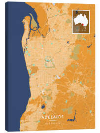 Canvastavla Adelaide, Australia - Map Art