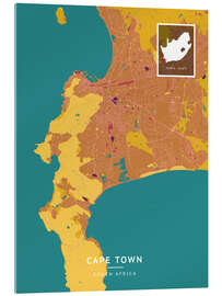 Acrylic print Cape Town, South Africa - Map Art