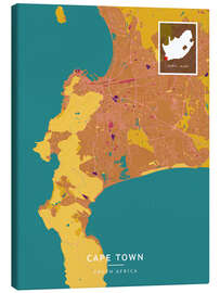 Canvas print Cape Town, South Africa - Map Art