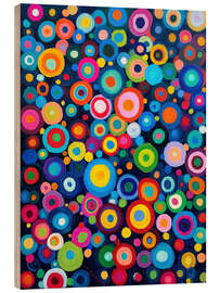Cuadro de madera It's raining colourful circles - Frank Daske