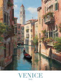 Magnettafel Venedig Retro Reisekunst
