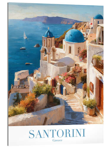 Gallery print Santorini Retro Travel Art