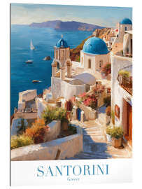 Gallery print Santorini Retro Travel Art