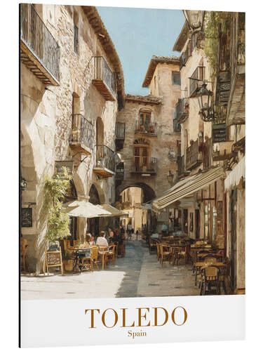 Tableau en aluminium Toledo Retro Travel Art