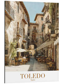 Tableau en aluminium Toledo Retro Travel Art