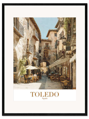 Stampa artistica con cornice Toledo Retro Travel Art
