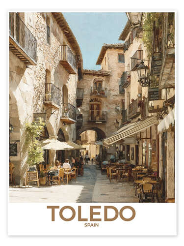 Juliste Toledo Retro Travel Art