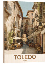 Tableau en bois Toledo Retro Travel Art - TAlex