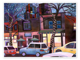 Wall print Magical Evening on Denman Street - Josh Byer
