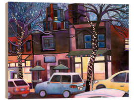 Holzbild Magischer Abend in der Denman Street