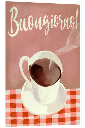 Akrylbillede Good morning! Hot Black Espresso Italian Coffee