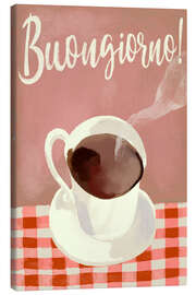 Lærredsbillede Good morning! Hot Black Espresso Italian Coffee