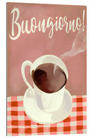 Cuadro de plexi-alu Good morning! Hot Black Espresso Italian Coffee