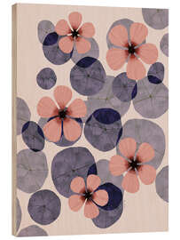 Wood print Water lilies