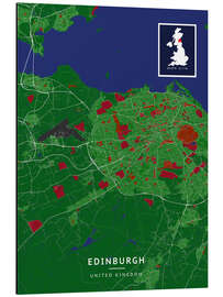 Tableau en aluminium Edinburgh, Scotland, UK - Map Art