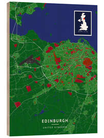 Cuadro de madera Edinburgh, Scotland, UK - Map Art