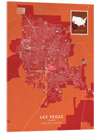 Acrylic print Las Vegas, USA - Map Art