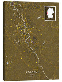 Canvas print Cologne, Germany - Map Art