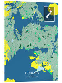 Cuadro de metacrilato Auckland, New Zealand - Map Art