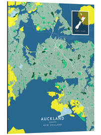 Tableau en aluminium Auckland, New Zealand - Map Art