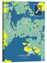 Canvas print Auckland, New Zealand - Map Art