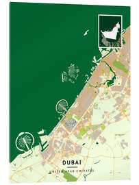 Acrylic print Dubai, United Arab Emirates - Map Art