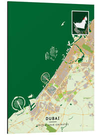 Stampa su alluminio Dubai, United Arab Emirates - Map Art
