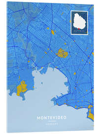 Cuadro de metacrilato Montevideo, Uruguay - Map Art