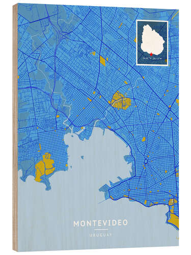 Stampa su legno Montevideo, Uruguay