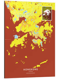 Stampa su alluminio Hong Kong - Map Art