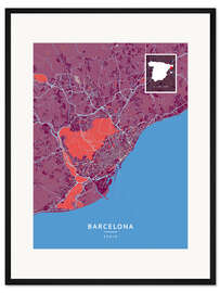 Gerahmter Kunstdruck Barcelona, Spanien