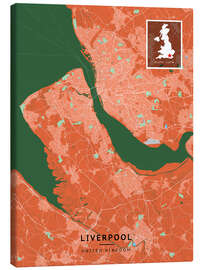 Canvas print Liverpool, UK - Map Art