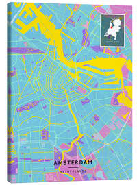 Canvas print Amsterdam, Netherlands - Map Art