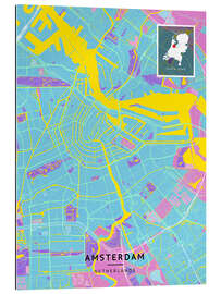 Gallery Print Amsterdam, Niederlande - Map Art
