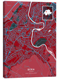 Canvas-taulu Bern, Switzerland - Map Art
